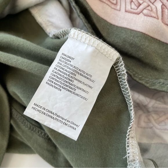 Anthropologie TINY Sage Green Giulia Contrast Tee Dress Size Medium - Picture 6 of 9